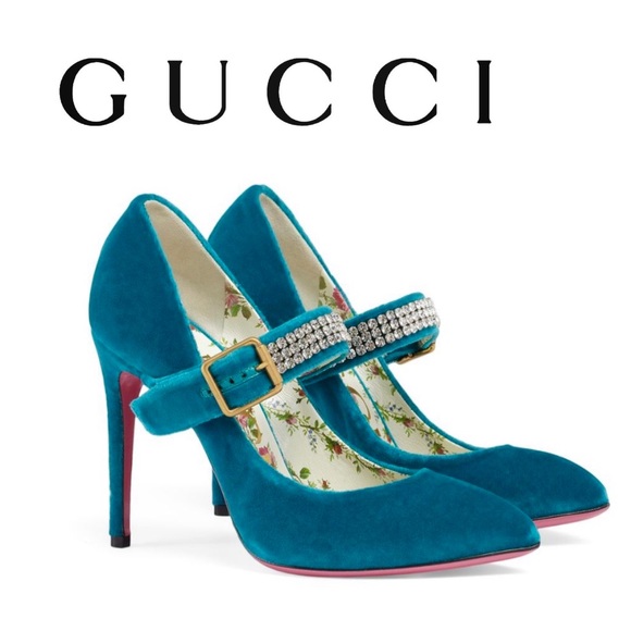 Gucci Shoes - Gucci crystal velvet heels&FREE GIFT
